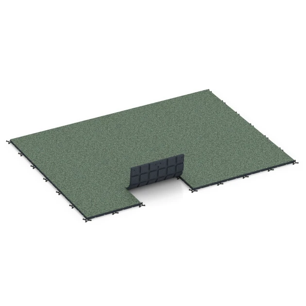 Typische Verlegung oder Einbausituation für den Artikel 7134 von WARCO - Outdoor-Fitnessboden, Farbton Englischer Rasen in der Abmessung 60 x 60 x 3 cm | 0,36 m².