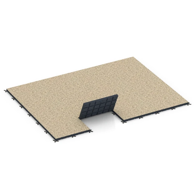 Typische Verlegung oder Einbausituation für den Artikel 7147 von WARCO - Outdoor-Fitnessboden, Farbton Travertin in der Abmessung 60 x 60 x 4 cm | 0,36 m².