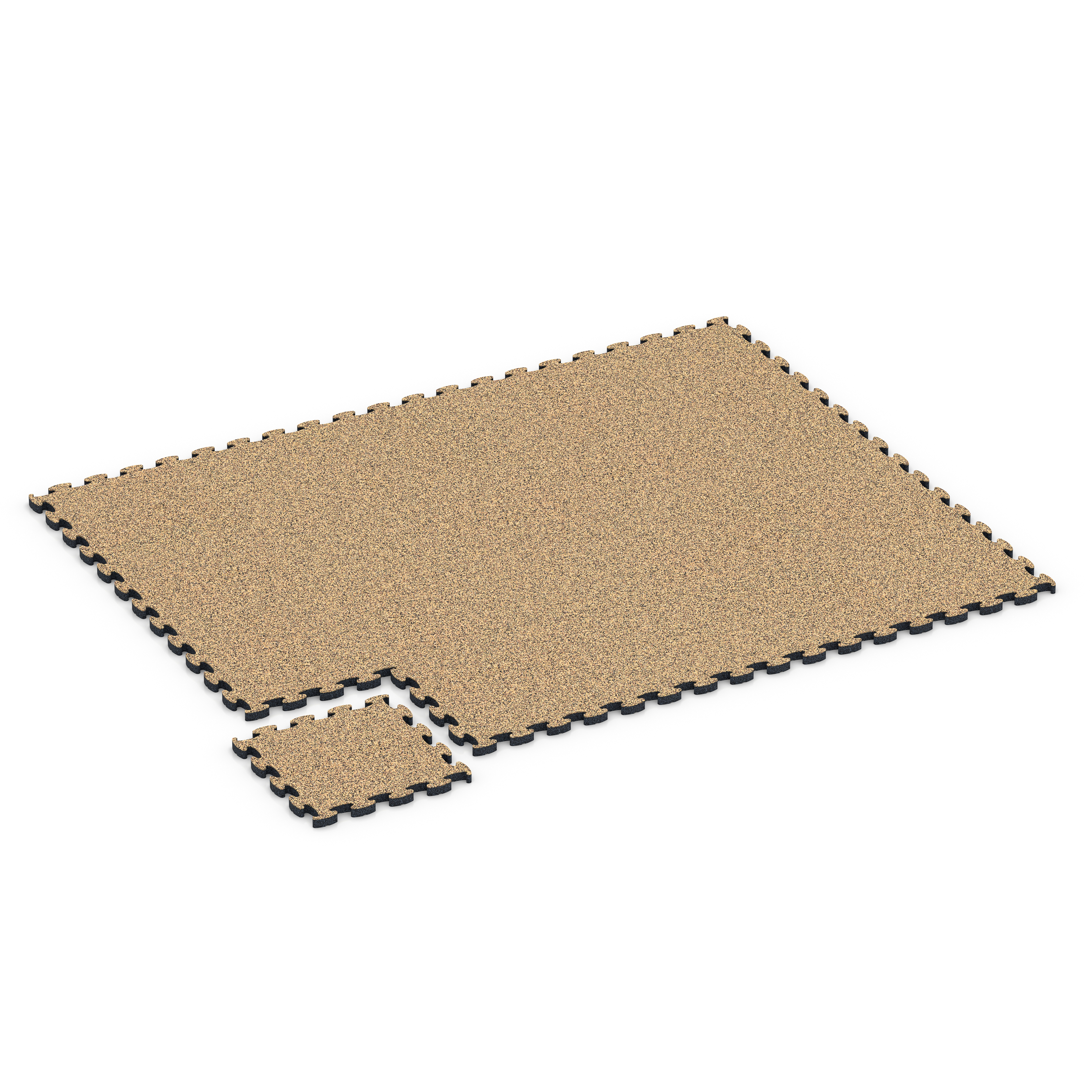 Fallschutz Puzzlematte – Fallschutzplatte, Farbe Rattan, 44,6 x 44,6 × 2,8 cm, Stärke bis über 10 cm mit Funktionsplatten – stabile, fast unsichtbare
