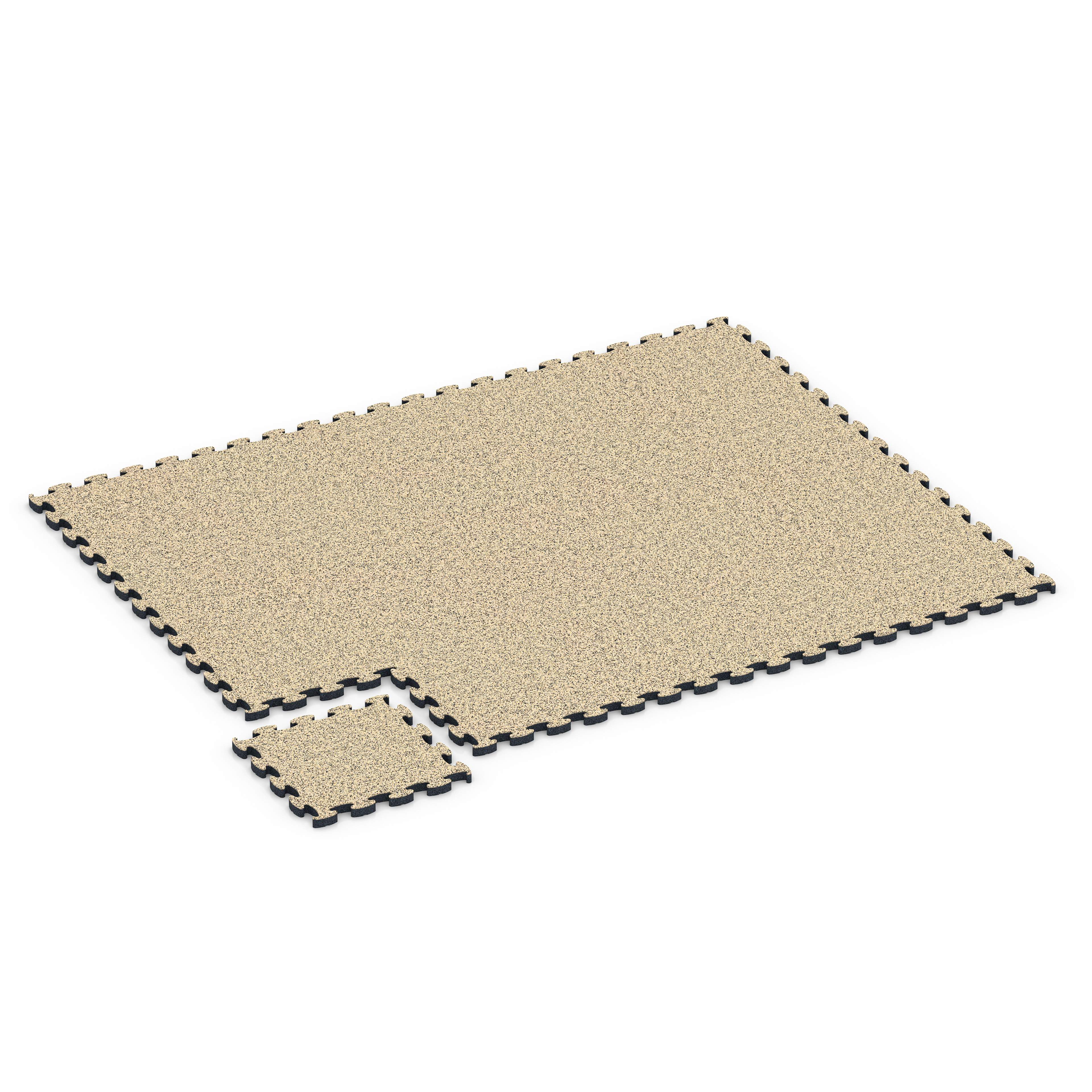 Fitness Active Floor System – Fitnessboden, Sportboden, Farbe Travertin, 44,6 x 44,6 × 2,8 cm, Stärke bis über 10 cm mit Funktionsplatten – stabile,