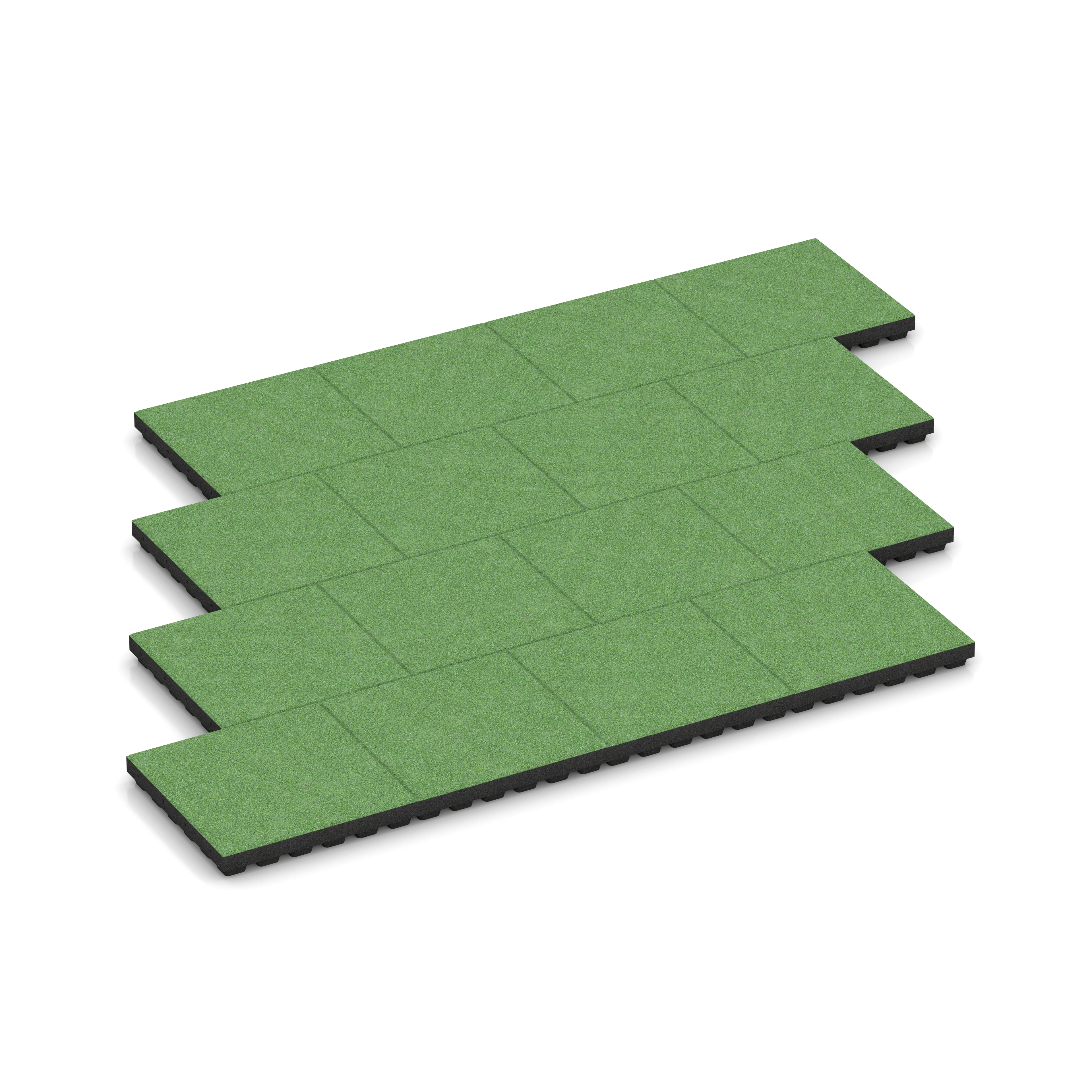 Fallschutzplatte – Fallschutzmatte für Spielplätze – 50 x 50 x 7 cm, Farbe Linden green – Fallhöhe 205 cm (EN 1177), mit Steckverbindern | WARCO