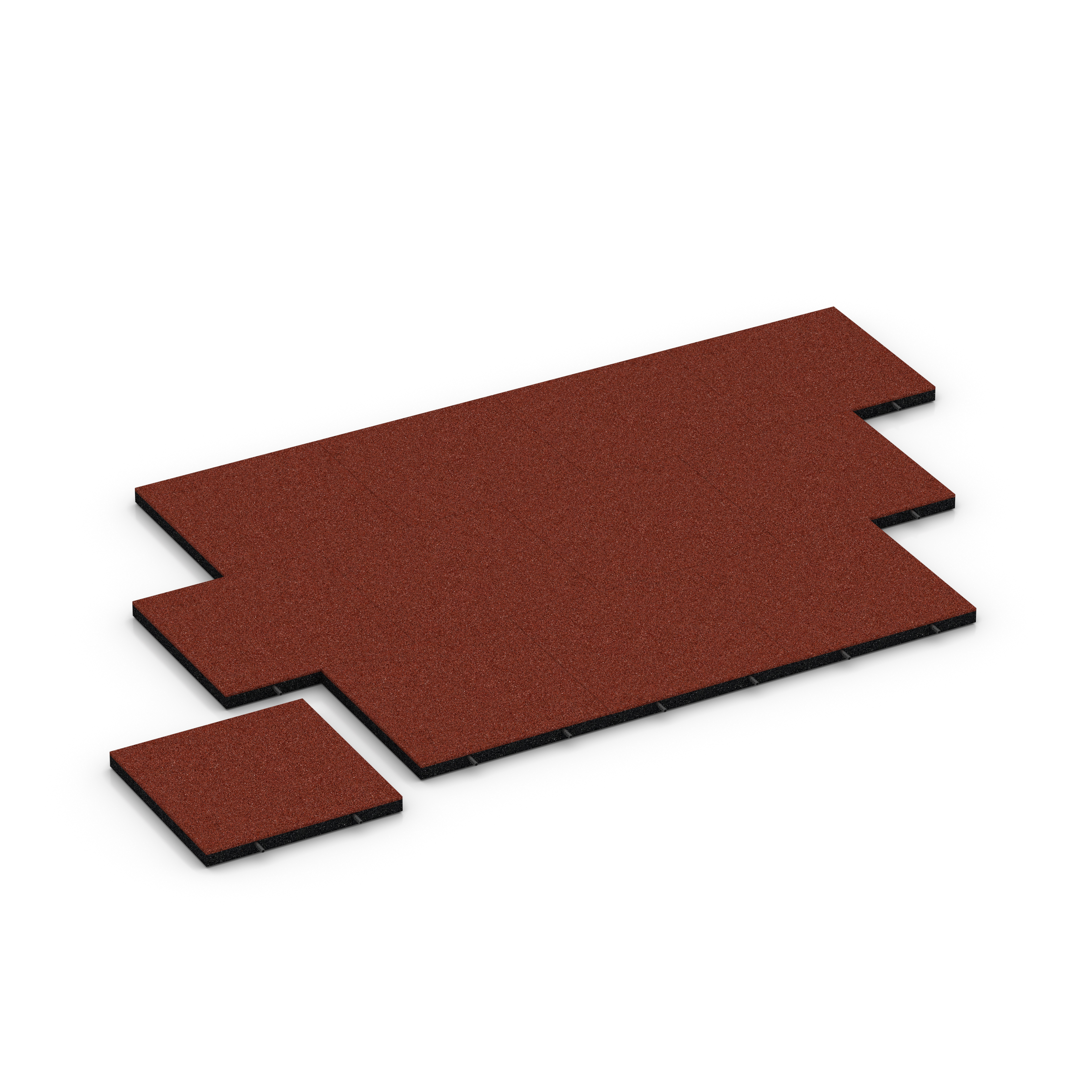 Fallschutzplatten – Fallschutzmatten für Spielplätze – 50 x 50 x 4,5 cm, Farbe Brick red – Steckverbinder | WARCO