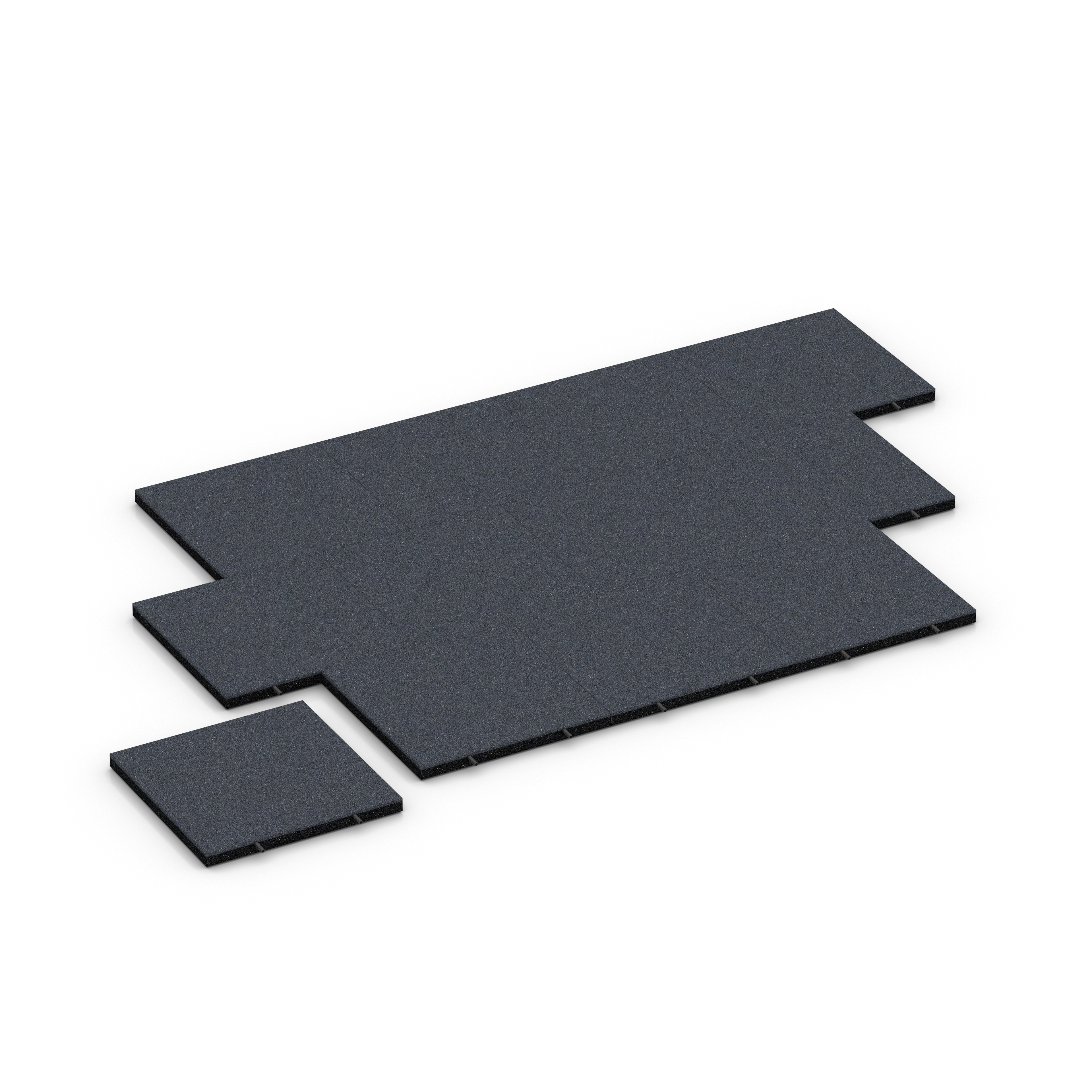 Fallschutzplatte – Fallschutzmatte für Spielplätze – 50 x 50 x 4 cm, Farbe Slate grey – Fallhöhe 140 cm (EN 1177), mit Steckverbindern | WARCO
