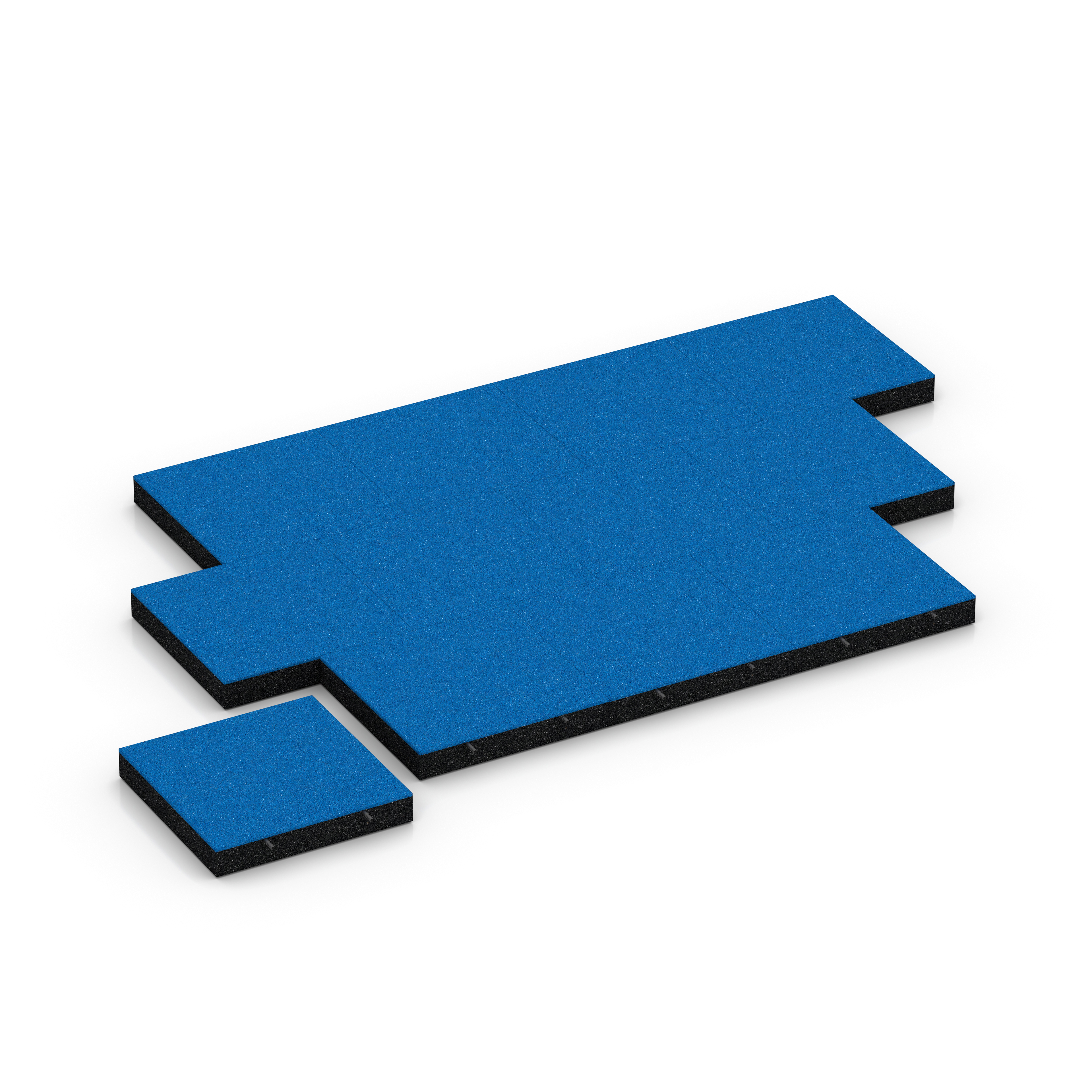 Fallschutzplatte – Fallschutzmatte für Spielplätze – 50 x 50 x 8 cm, Farbe Sky blue – Fallhöhe 230 cm (EN 1177), mit Steckverbindern | WARCO