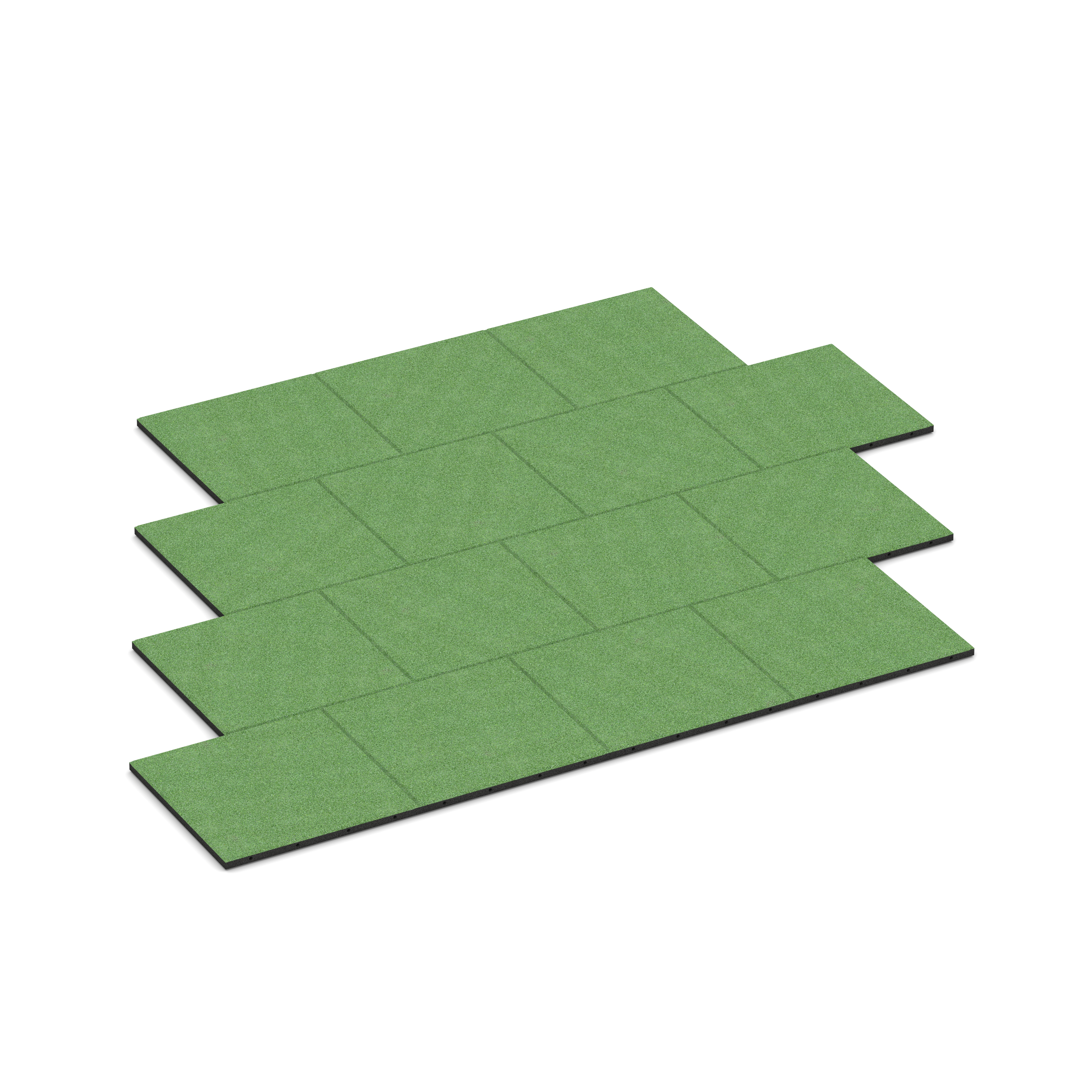 Fallschutzplatte – Fallschutzmatte für Spielplätze – 50 x 50 x 3 cm, Farbe Linden green – Fallhöhe 95 cm (EN 1177), mit Steckverbindern | WARCO