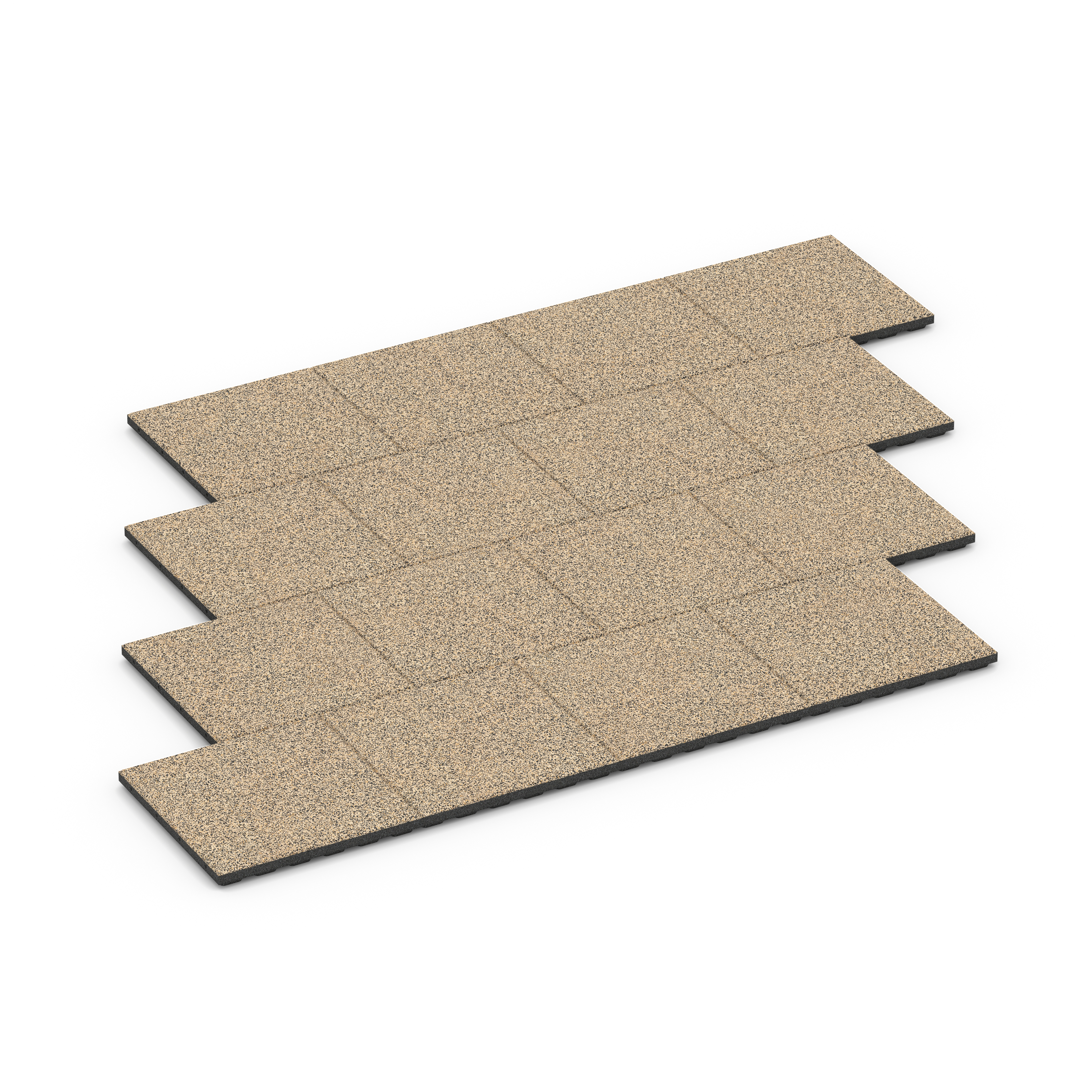 Terrassenplatte Classic – Terrassenfliese, Balkonplatte – 50 x 50 x 4 cm, Farbe Travertine – EPDM-Nutzschicht, UV-beständig, farbecht, frostfest,