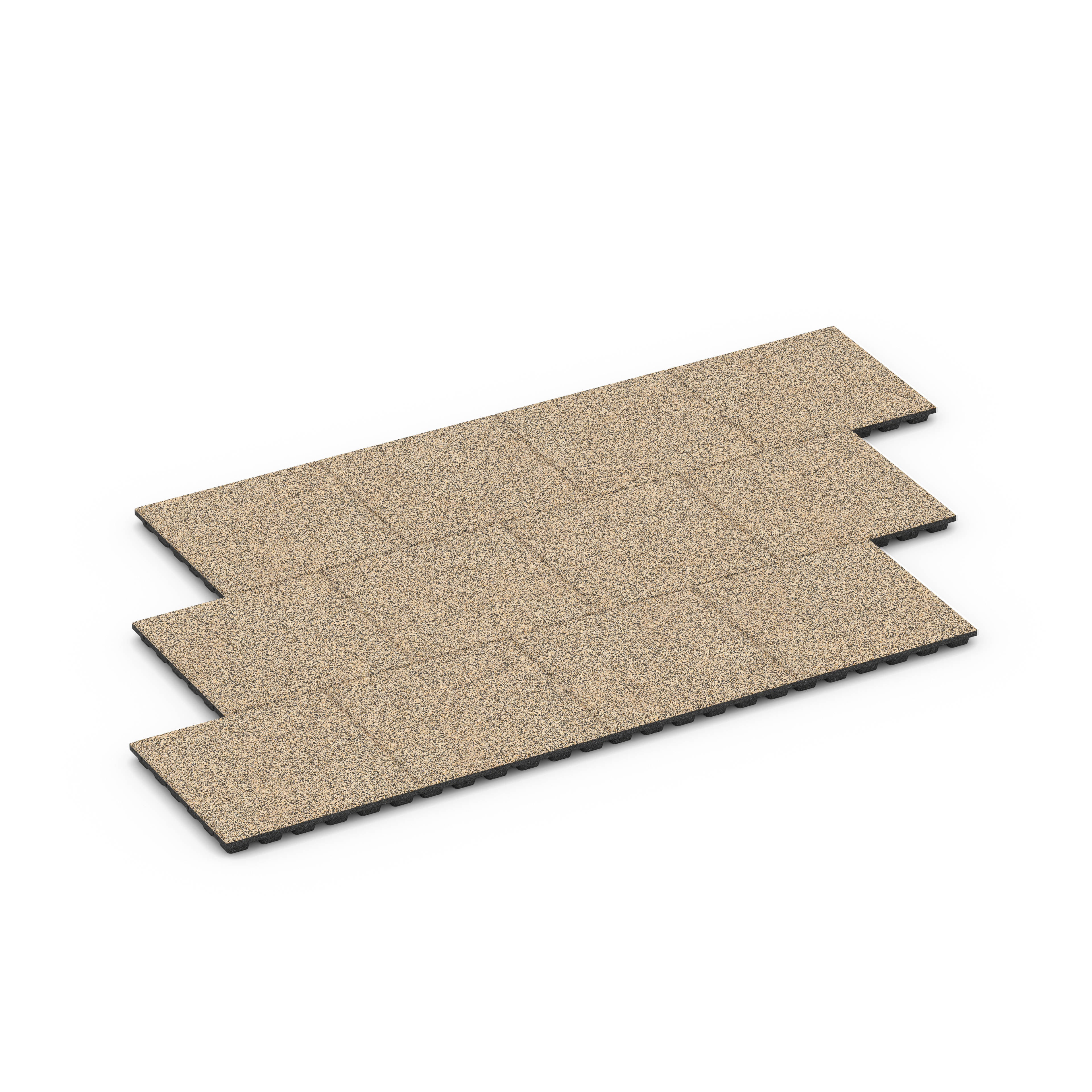 Fallschutzplatte – Fallschutzmatte für Spielplätze – 50 x 50 x 4,8 cm, Farbe Travertine – Fallhöhe 160 cm (EN 1177) – EPDM-Nutzschicht – mit