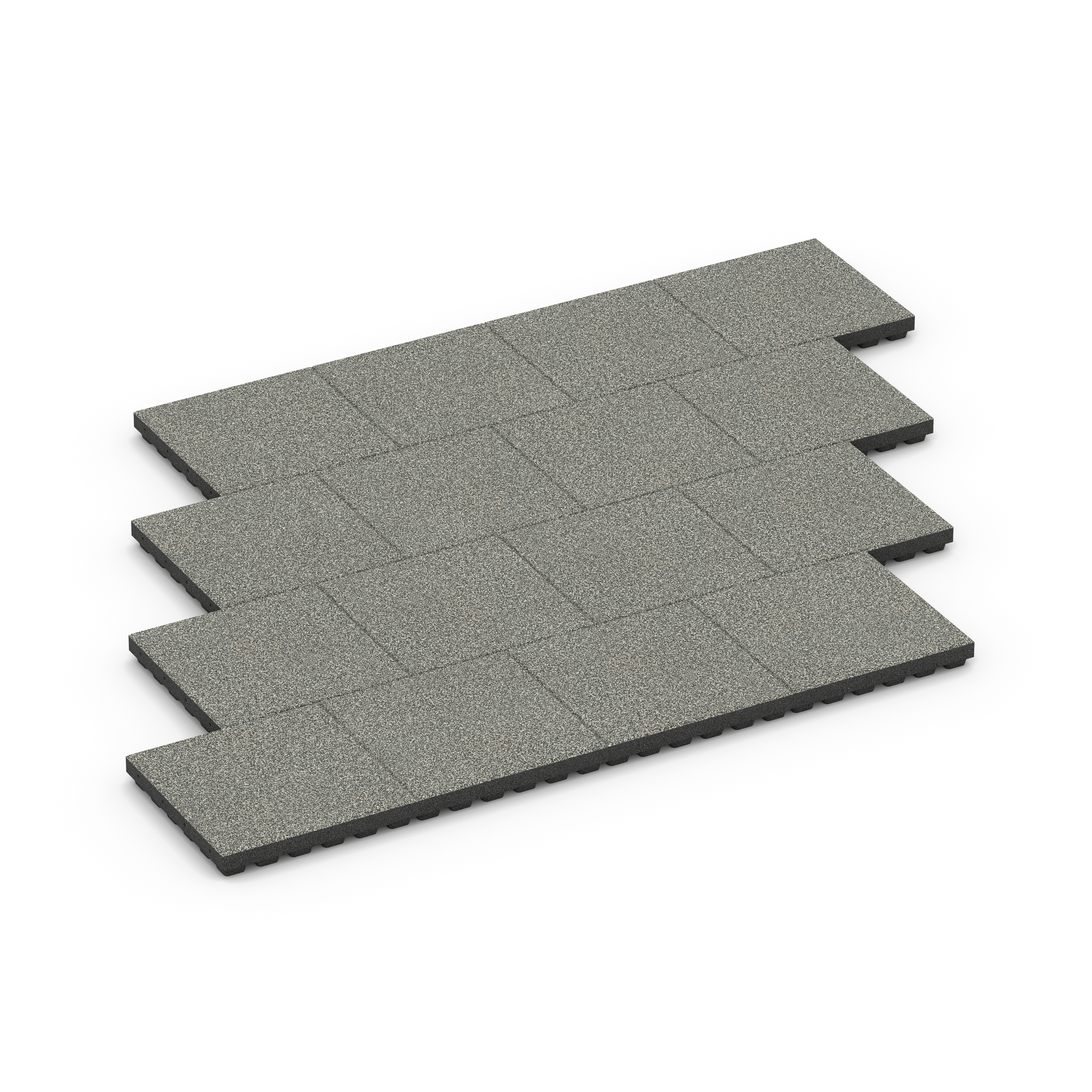 Fallschutzplatte – Fallschutzmatte für Spielplätze – 50 x 50 x 7 cm, Farbe Grey Granite – Fallhöhe 210 cm (EN 1177) – EPDM-Nutzschicht – mit