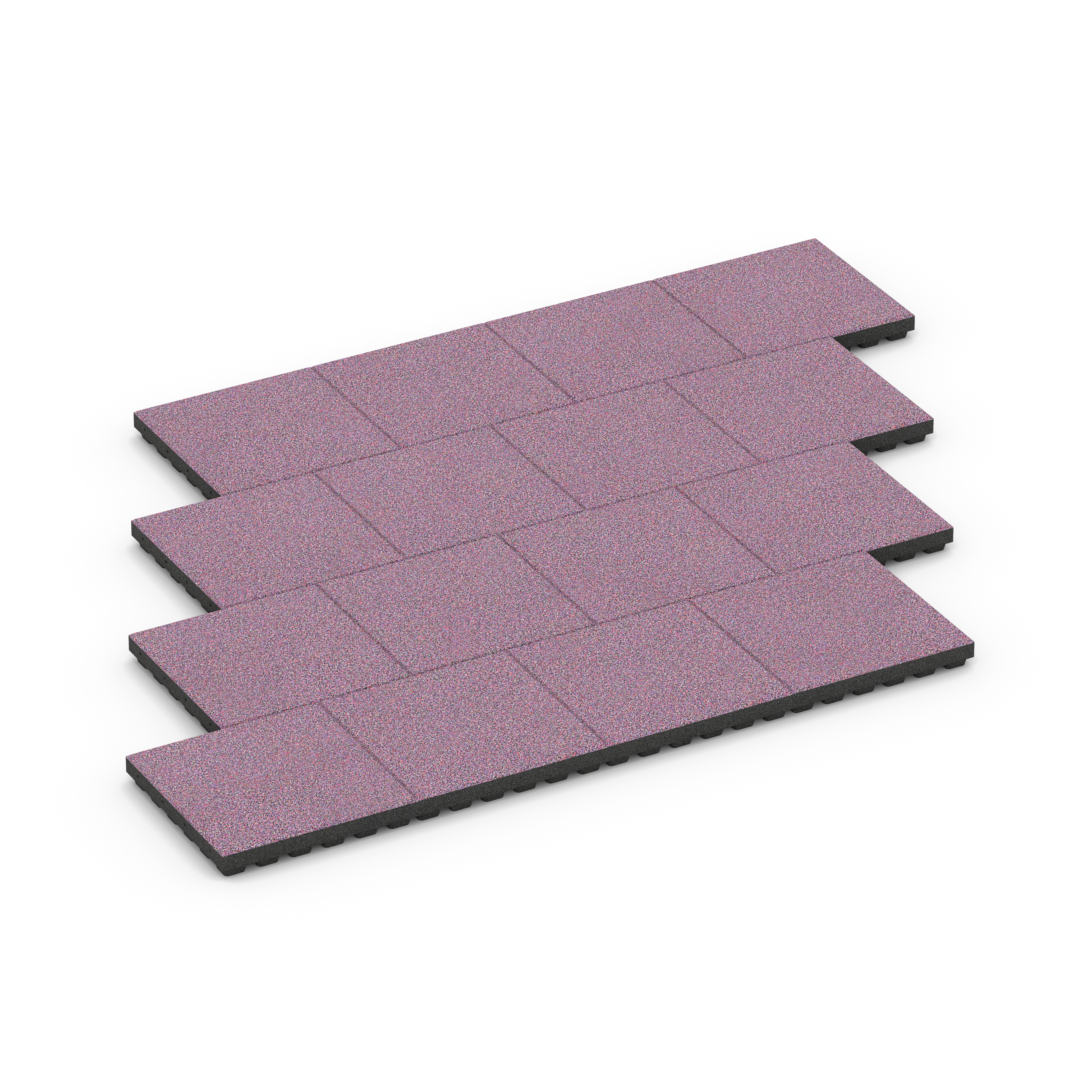 Fallschutzplatte – Fallschutzmatte für Spielplätze – 50 x 50 x 7 cm, Farbe Lavender – Fallhöhe 210 cm (EN 1177) – EPDM-Nutzschicht – mit