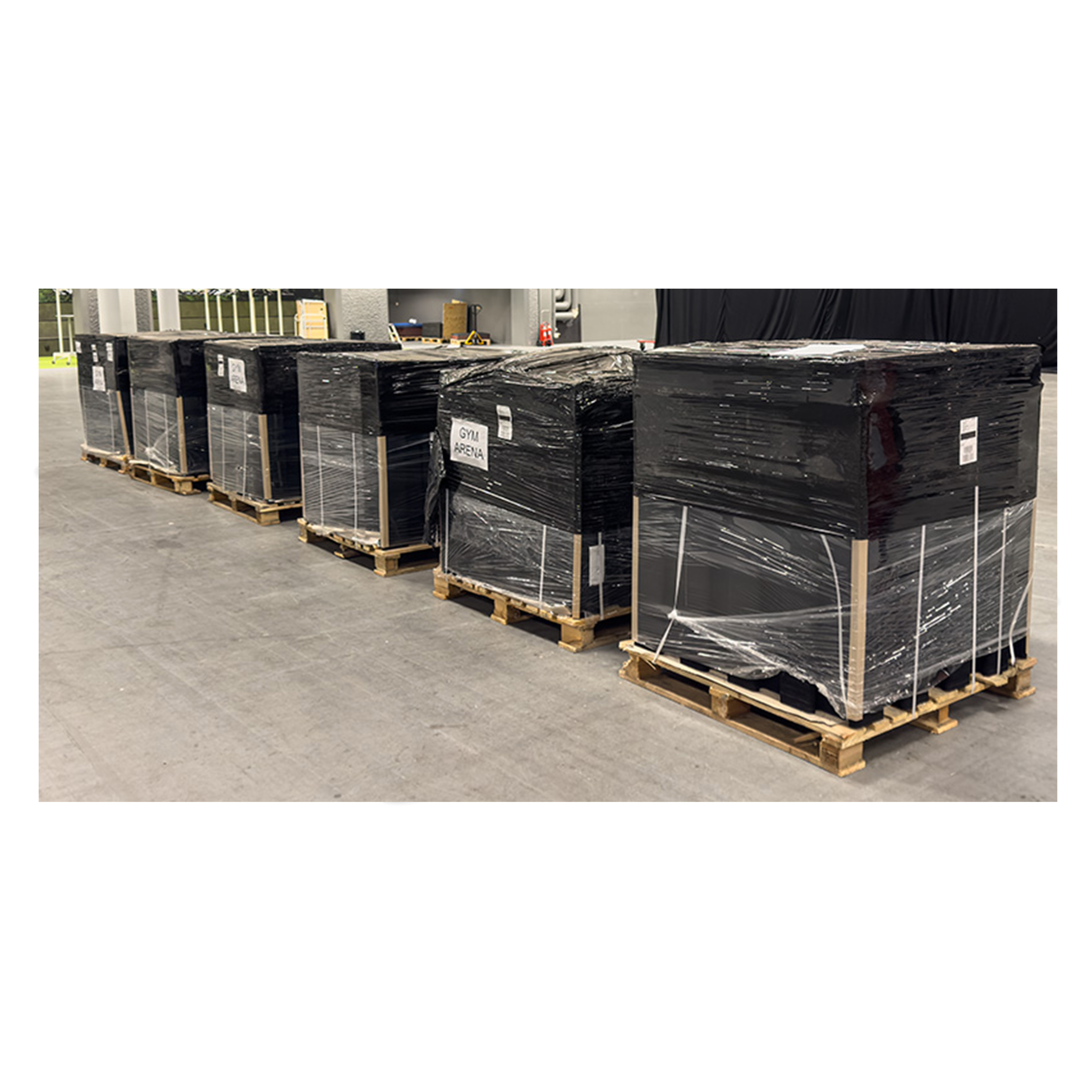 Mietboden Fitness Performance Elite – 15 × 20 m | 300 m², Farbe Anthracite – Gym- und Eventboden – 2 cm stark, hohe Dichte – mit abgeschrägtem