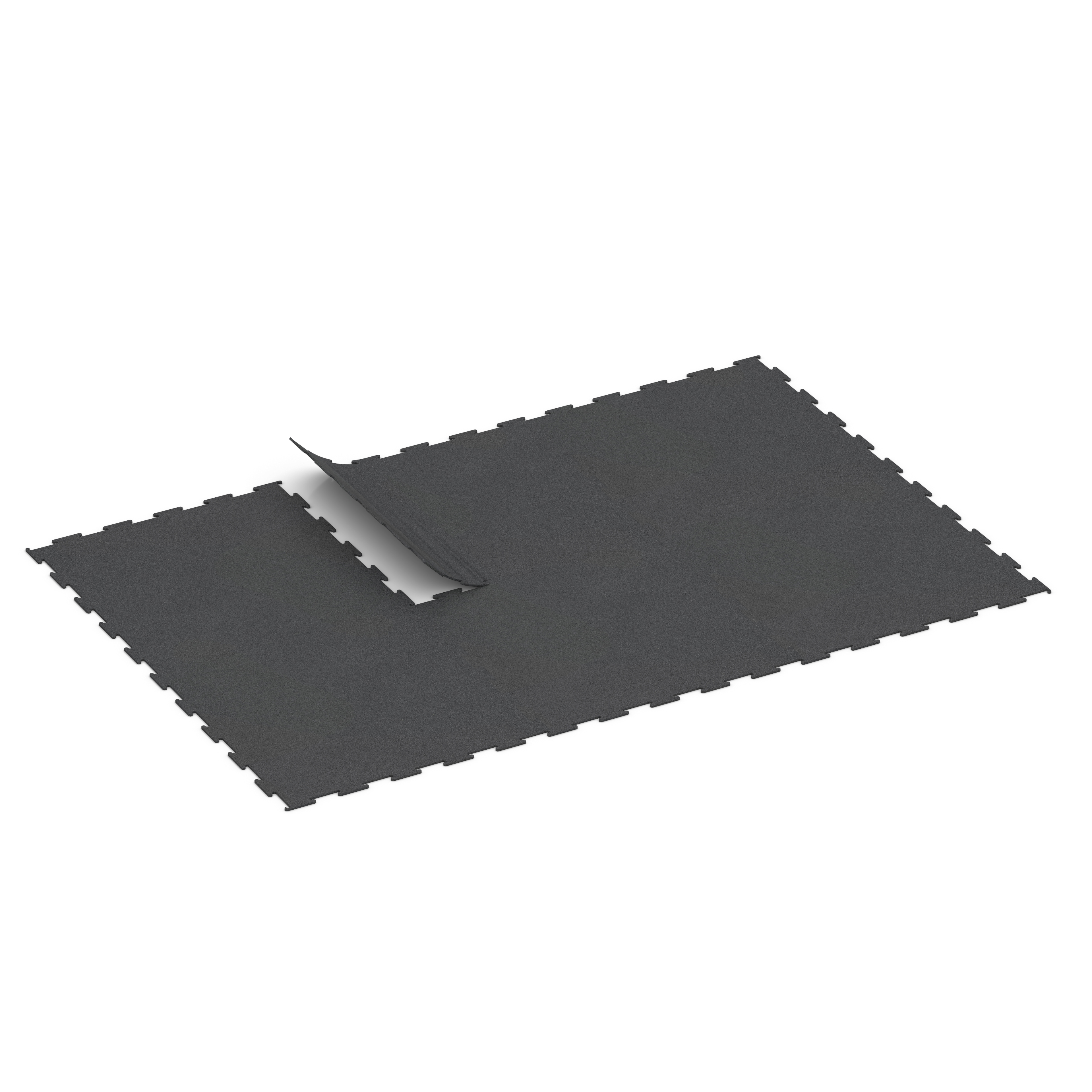 Fitnessboden Kompakt 100 × 100 × 0,8 cm – geschnittene Puzzle-Verzahnung ohne Fase, Design Anthracite | hoch verdichtet, fast wasserundurchlässig,