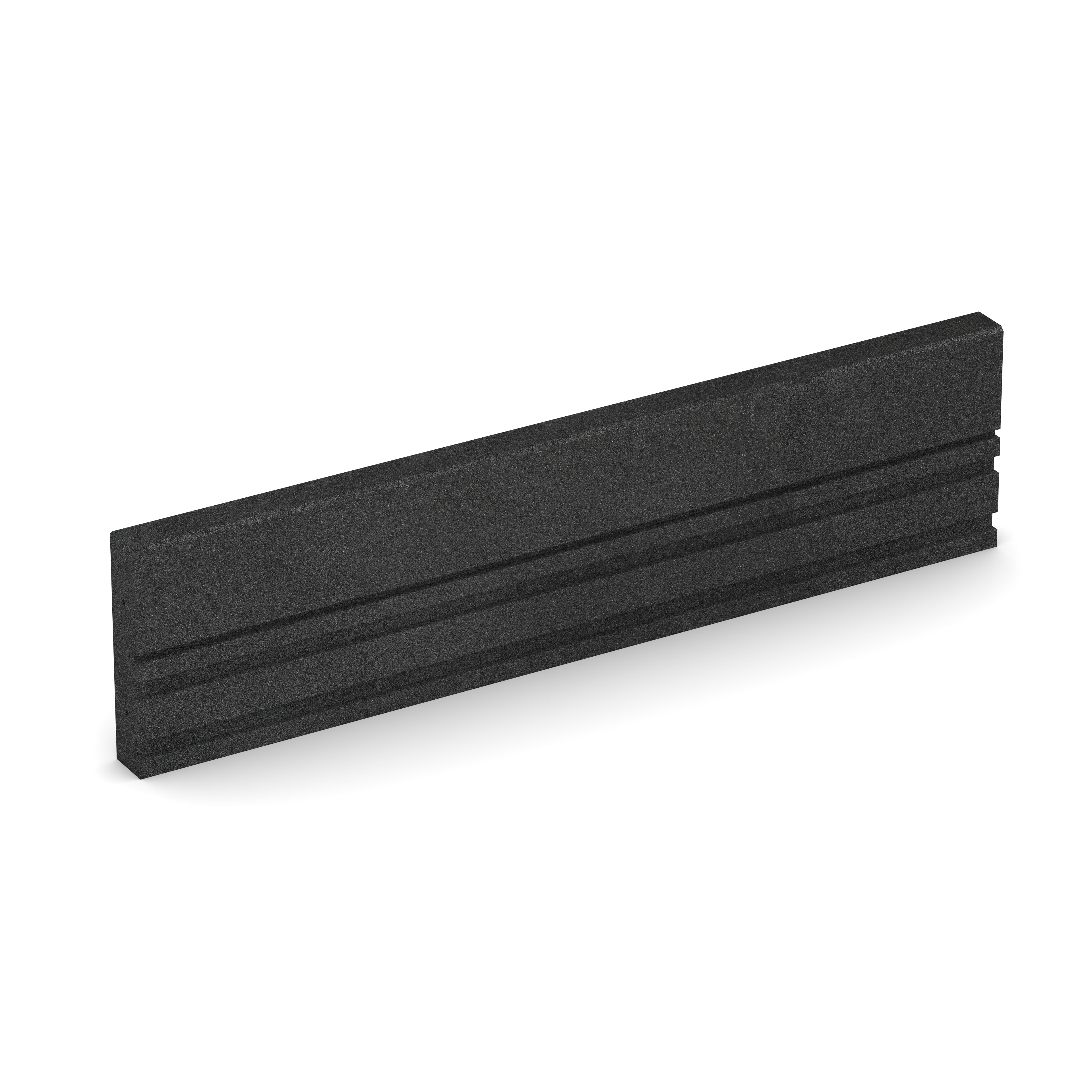 Gummi-Tiefbord – Bordstein, Kantenstein, Wegeinfassung, Spielfeld-Einfassung, Einbau im Betonfundament, 100 × 5 × 25 cm, Farbe Anthracite | WARCO