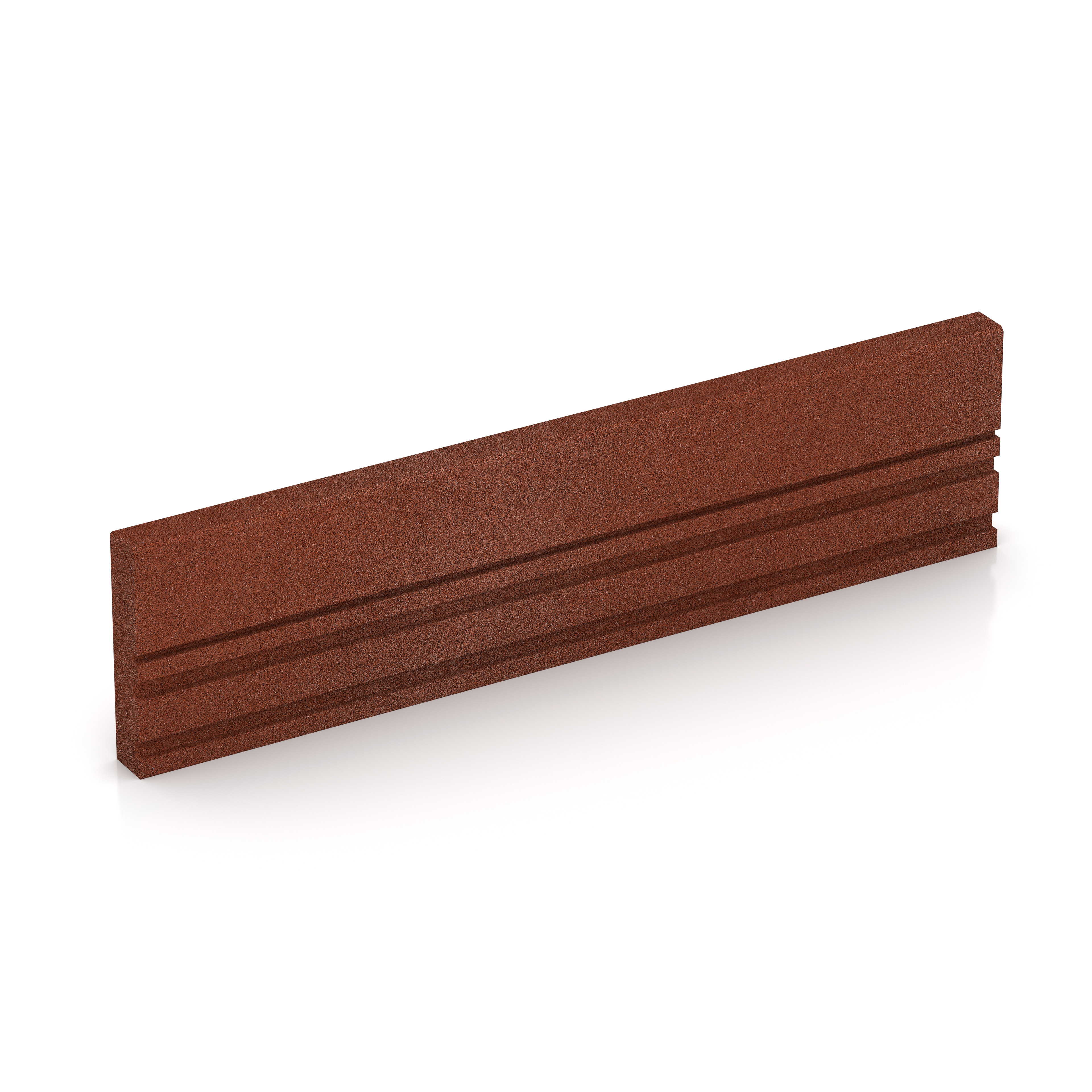 Gummi-Tiefbord – Bordstein, Kantenstein, Wegeinfassung, Spielfeld-Einfassung, Einbau im Betonfundament, 100 × 5 × 25 cm, Farbe Brick red | WARCO